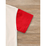 Infant Baby Boy 4th Of July Outfit Set USA Letter Print Color Block