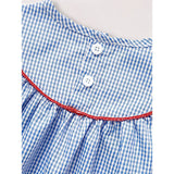 Baby Girls 4th Of July Dress Gingham American Flag White Blue Color
