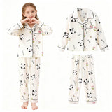 Cotton Pajamas for Boys Girls Cute Panda White Sleepwear Children Home