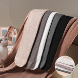Autumn Winter New Thin Plush Vertical Stripe Solid Color Girls'