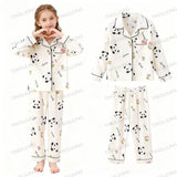 Cotton Pajamas for Boys Girls Cute Panda White Sleepwear Children Home