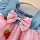 (0-3 Years) Summer New Girls Dress Small Flying Sleeve Bow A-child