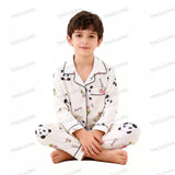 Cotton Pajamas for Boys Girls Cute Panda White Sleepwear Children Home