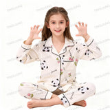 Cotton Pajamas for Boys Girls Cute Panda White Sleepwear Children Home