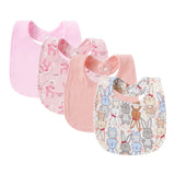 4Pcs Baby Bibs Burp Clothes Cartoon Newborn Saliva Towels for Girls