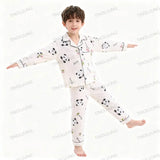 Cotton Pajamas for Boys Girls Cute Panda White Sleepwear Children Home