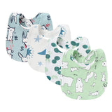 4Pcs Baby Bibs Burp Clothes Cartoon Newborn Saliva Towels for Girls