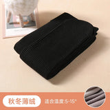 Autumn Winter New Thin Plush Vertical Stripe Solid Color Girls'