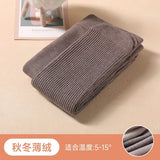 Autumn Winter New Thin Plush Vertical Stripe Solid Color Girls'