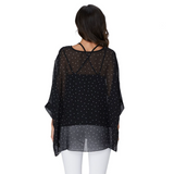 Womens Polkadot Chiffon Tunic Top