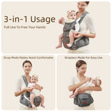 Ergonomic 3-in-1 Baby Carrier and Hipseat