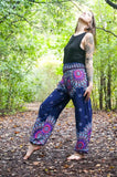 Blue FLORAL MANDALA Women Harem Pants Boho Pants Hippie